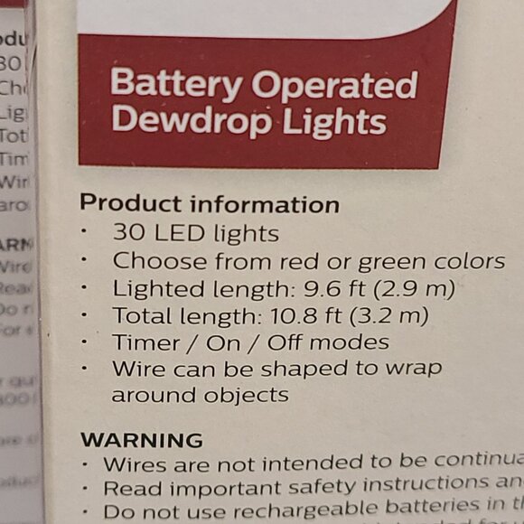 Set of 3 Philips Battery Operated Dewdrop Multi Color Strings Battery Operated - Picture 6 of 7